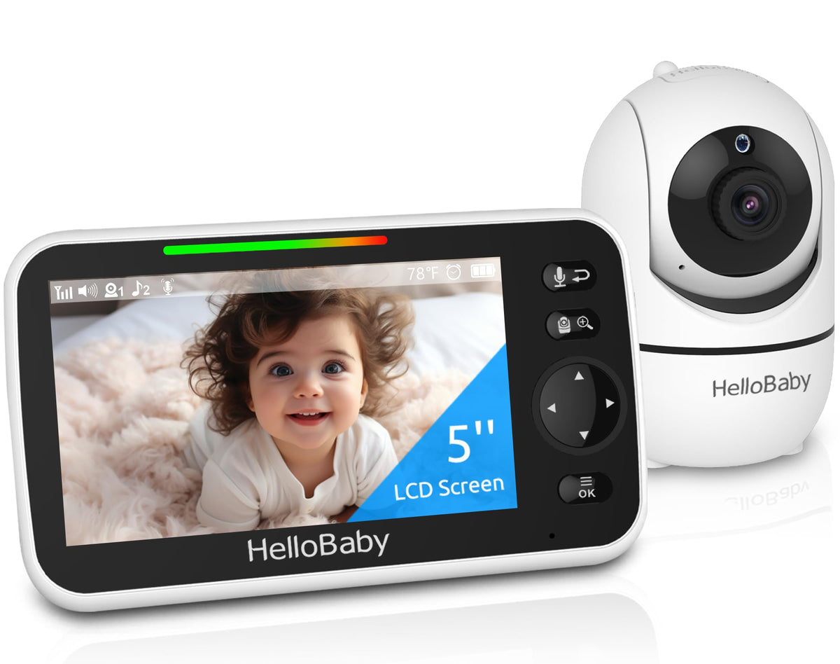 HelloBaby 6" No WiFi Video Baby Monitor with Camera Audio, 33H Battery