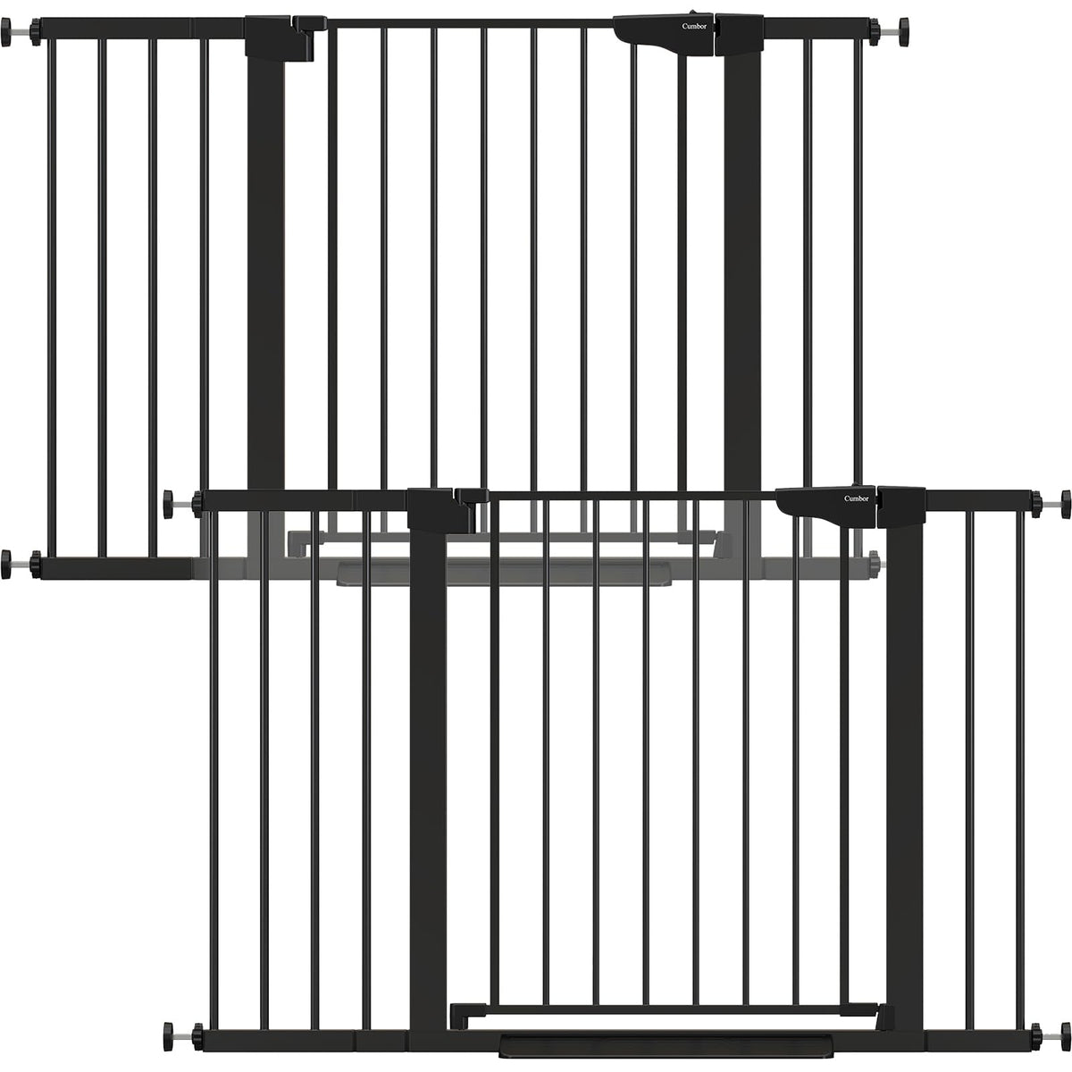 Cumbor 29.7-51.5 in Extra Wide Baby Gate for Stairs, Dog Gate Indoor Black