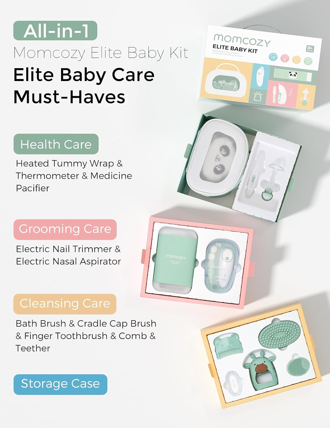 Momcozy Elite Baby Essential Care Set, Newborn Registry Must-Have Collection - 1 Pack