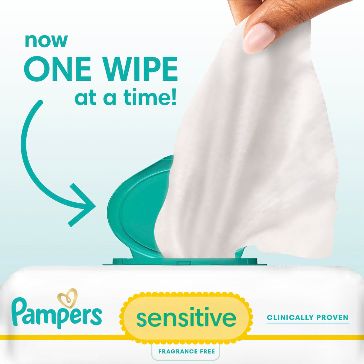 Pampers Sensitive Baby Wipes, Clinically Proven, Fragrance Free, Unscented, Water Based, Hypoallergenic, Multi-Use, 1344 Wipes Total (24X Flip-Top Packs) [Packaging May Vary]