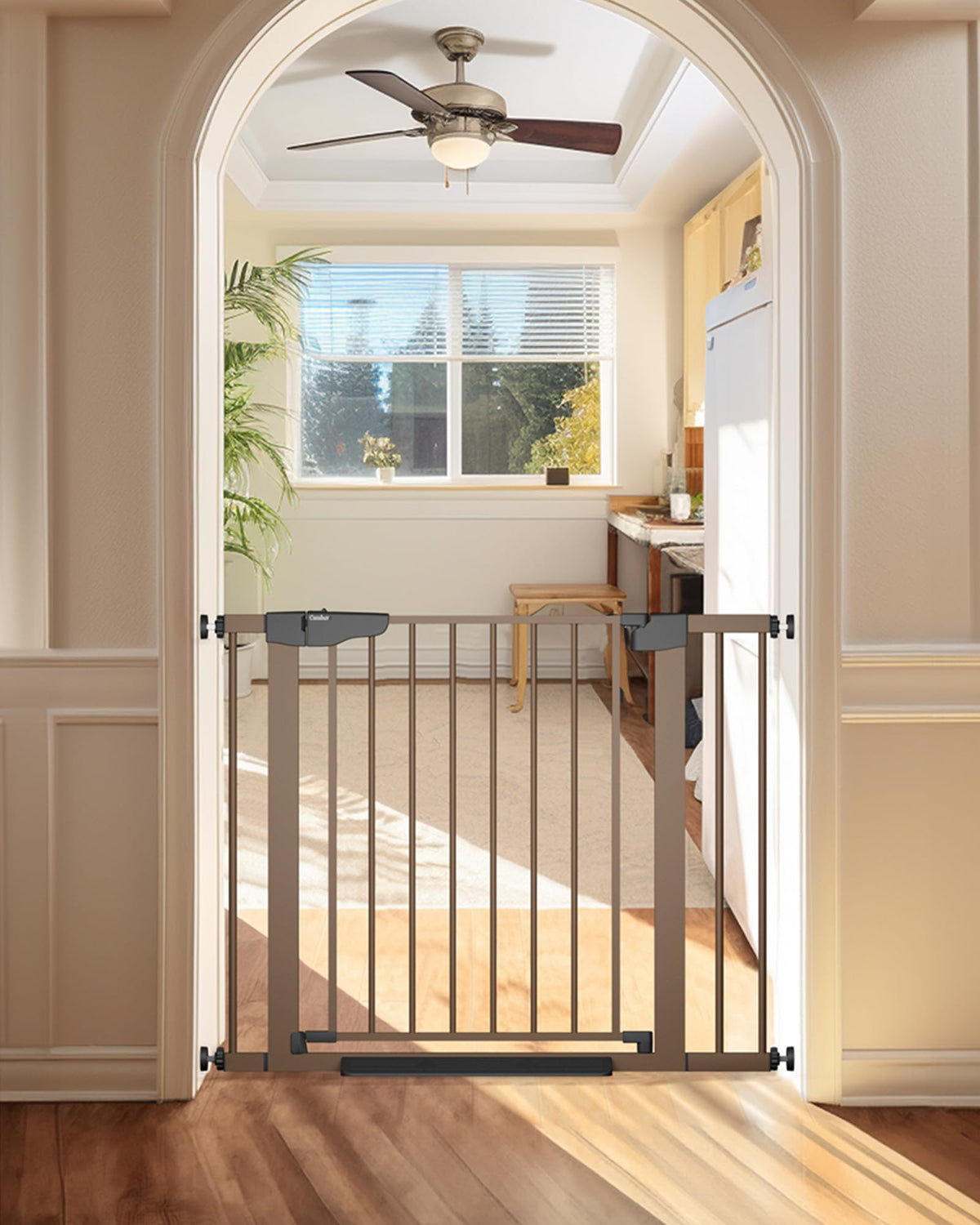 Cumbor 29.7-51.5 in Extra Wide Baby Gate for Stairs, Dog Gate Indoor Black