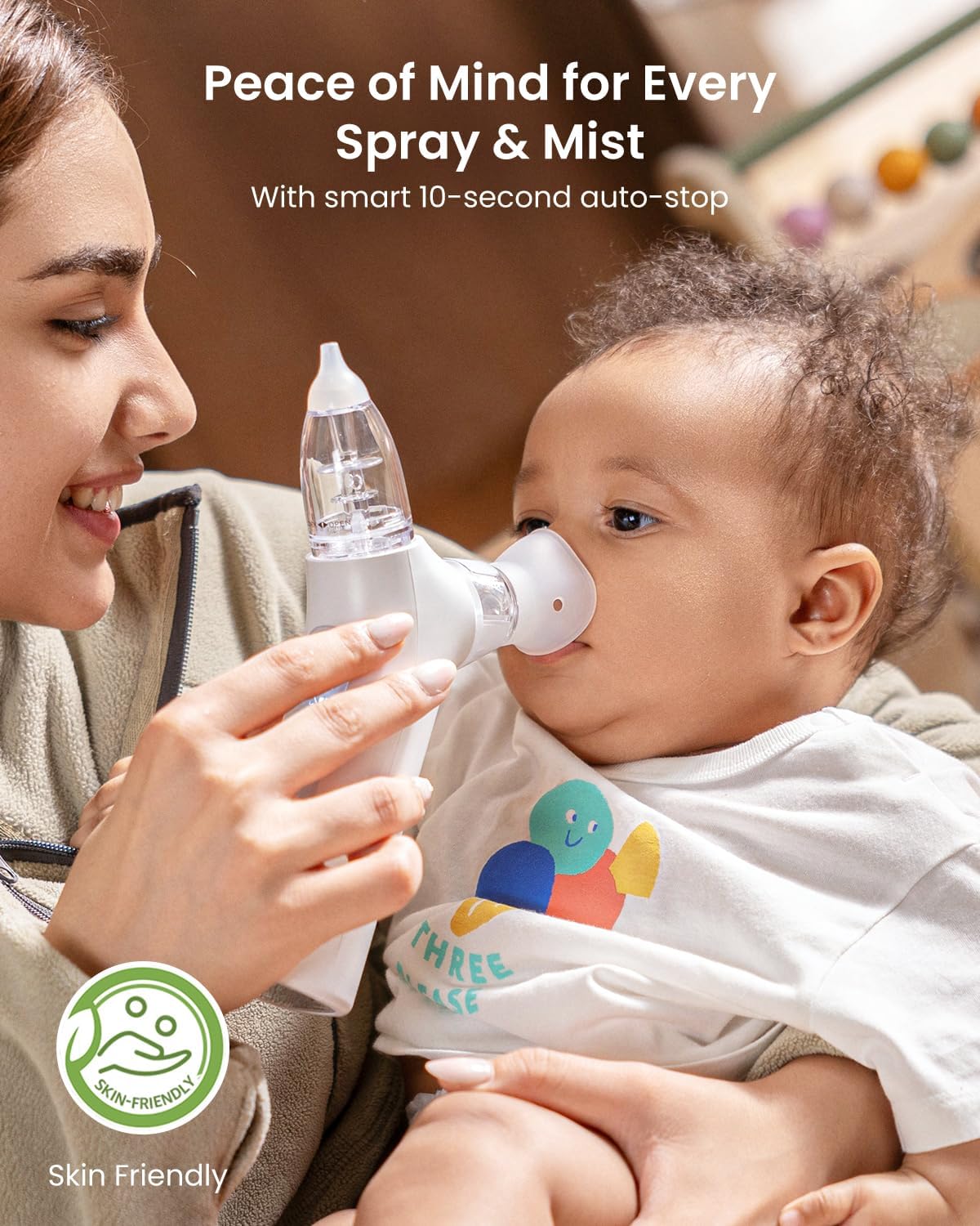 GROWNSY SniffEase 3-in-1 Baby Nasal Aspirator – Spray, Suction & Mist, Grey