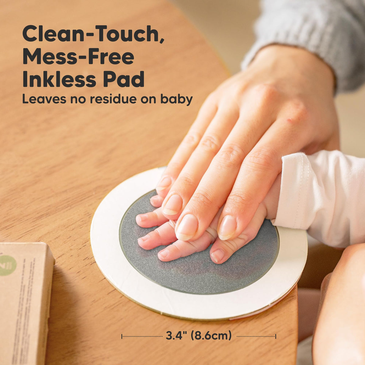 4pk Inkless Baby Hand and Footprint Kit, Mess Free Ink Pads (Jet Black, R)