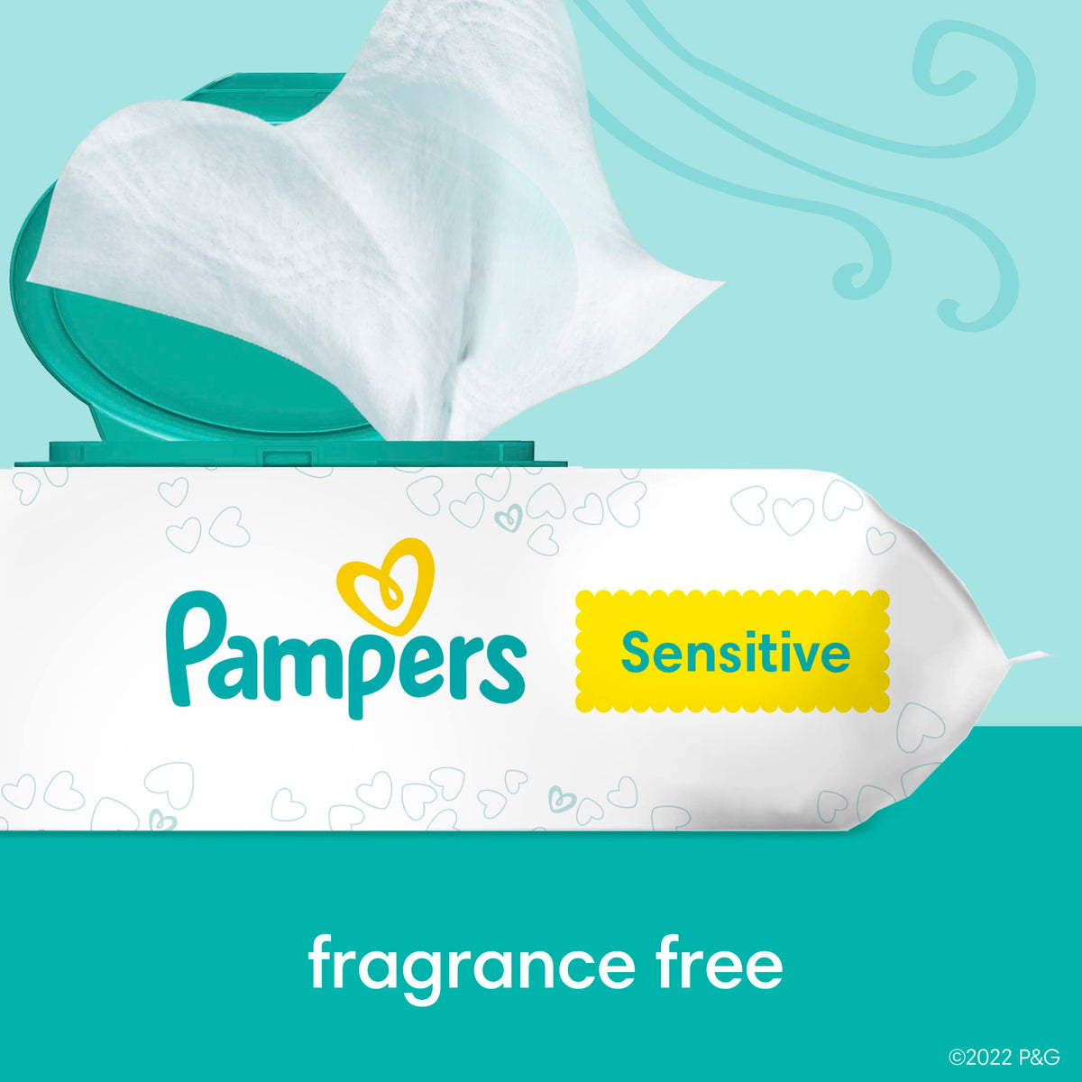 Pampers Sensitive Baby Wipes, Clinically Proven, Fragrance Free, Unscented, Water Based, Hypoallergenic, Multi-Use, 1344 Wipes Total (24X Flip-Top Packs) [Packaging May Vary]