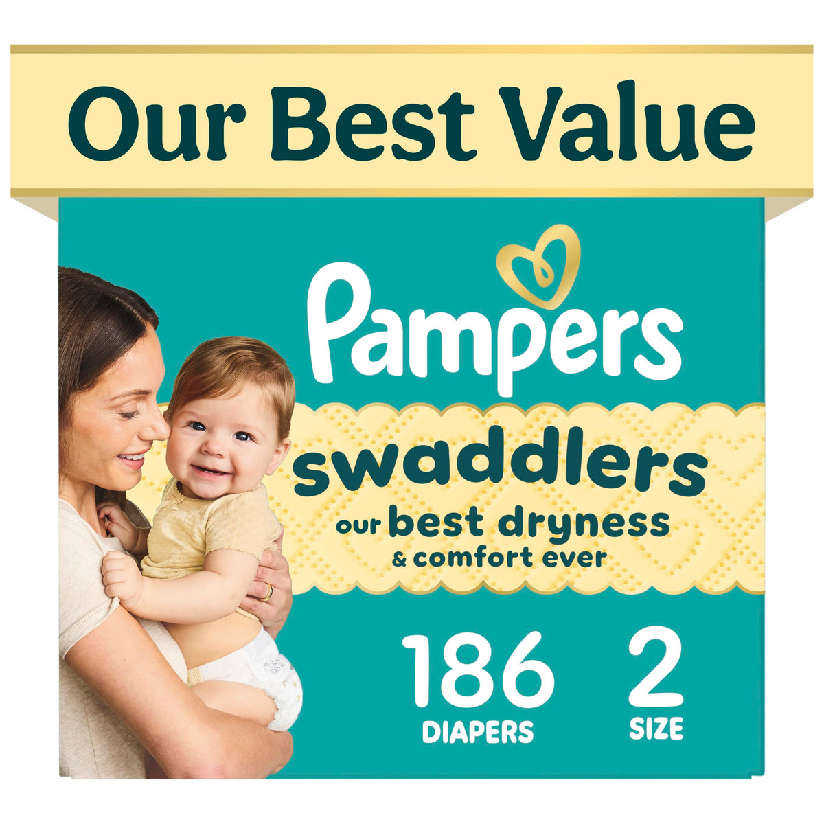 Pampers Swaddlers Newborn Diapers, Size Newborn (<10 lbs), 84 Count, Fragrance Free, Hypoallergenic, Absorbent, Pediatrician Recommended, Skin Safe