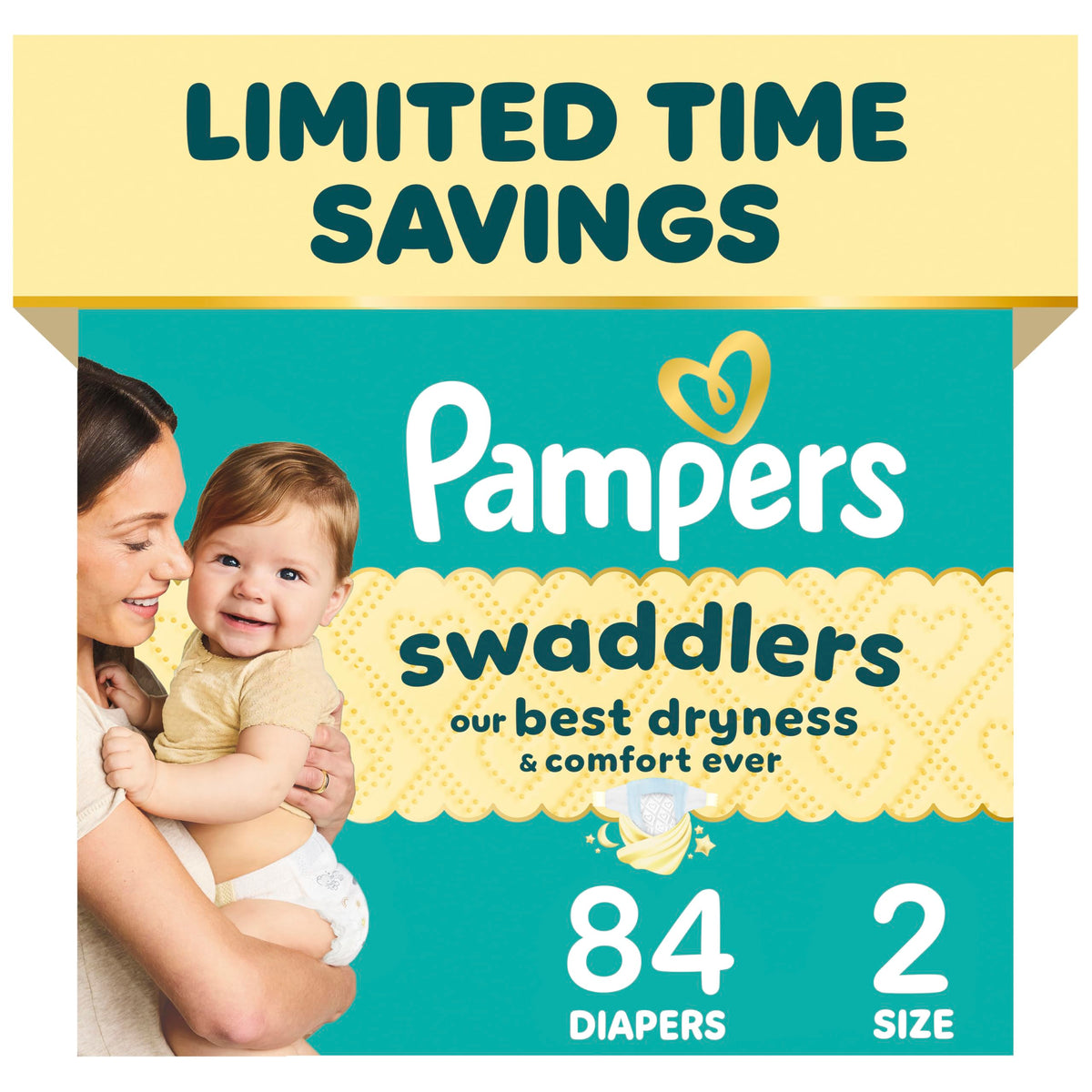 Pampers Swaddlers Newborn Diapers, Size Newborn (<10 lbs), 84 Count, Fragrance Free, Hypoallergenic, Absorbent, Pediatrician Recommended, Skin Safe