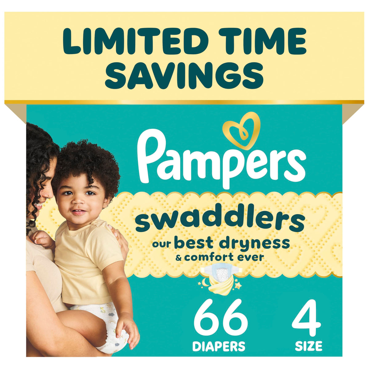 Pampers Swaddlers Newborn Diapers, Size Newborn (<10 lbs), 84 Count, Fragrance Free, Hypoallergenic, Absorbent, Pediatrician Recommended, Skin Safe