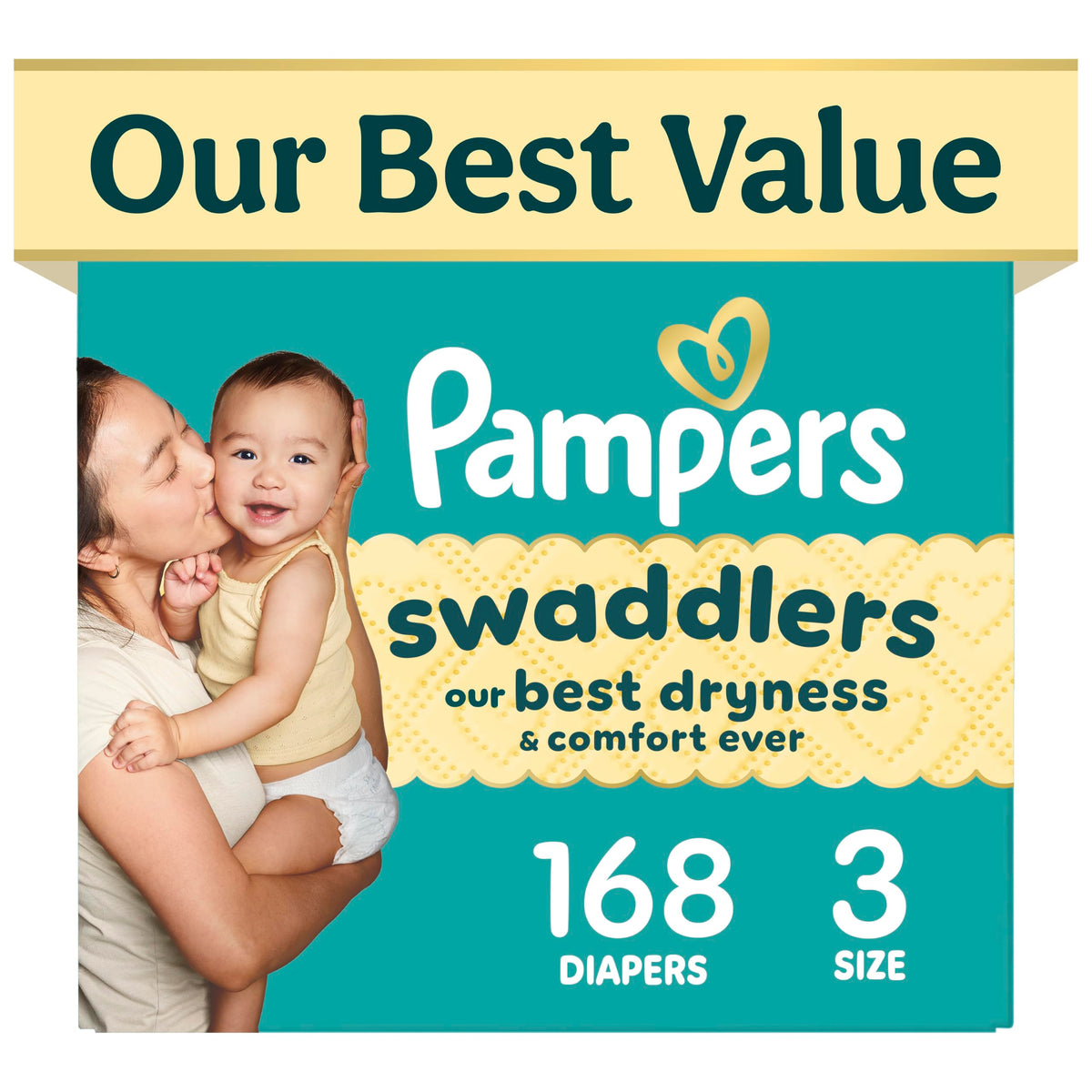 Pampers Swaddlers Newborn Diapers, Size Newborn (<10 lbs), 84 Count, Fragrance Free, Hypoallergenic, Absorbent, Pediatrician Recommended, Skin Safe