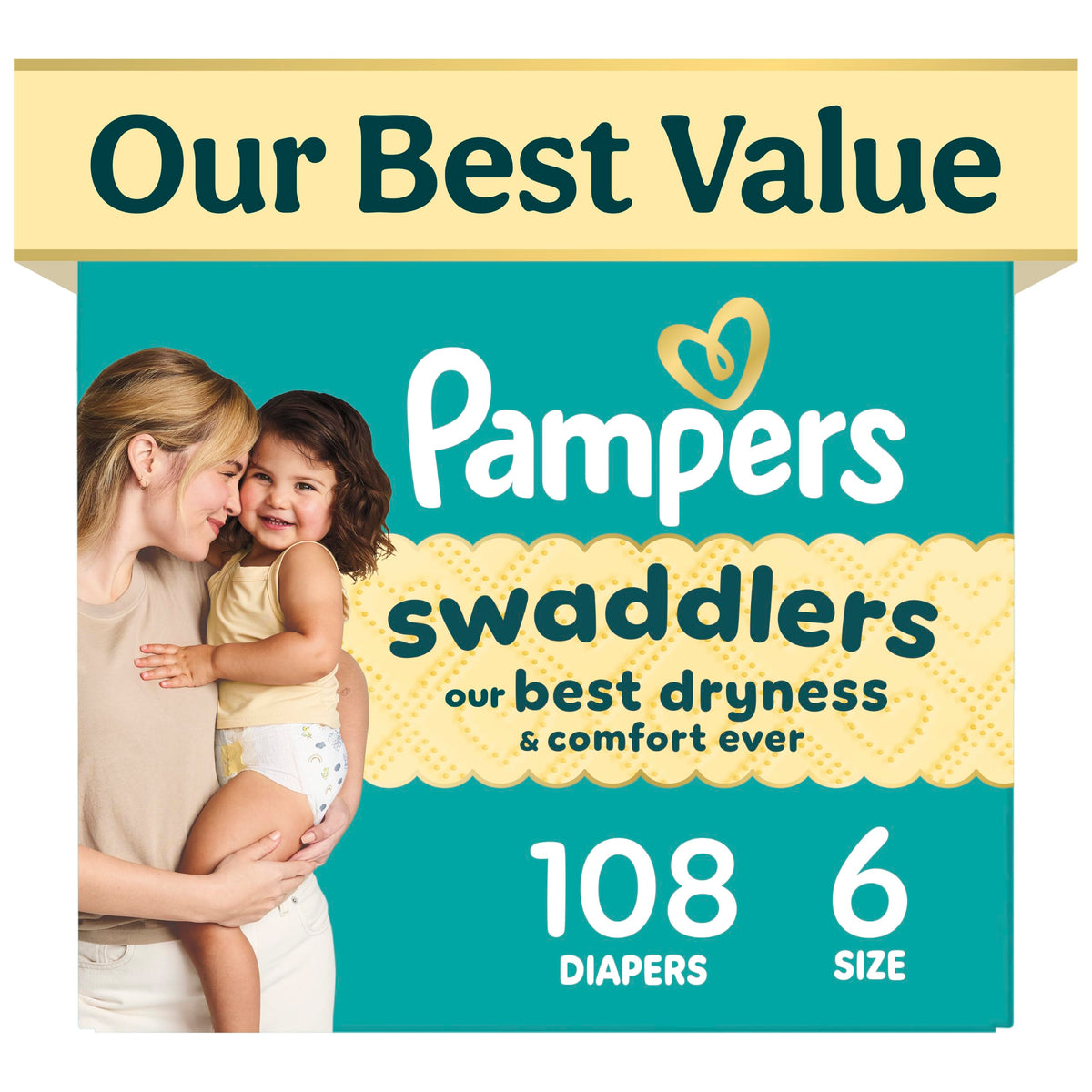 Pampers Swaddlers Newborn Diapers, Size Newborn (<10 lbs), 84 Count, Fragrance Free, Hypoallergenic, Absorbent, Pediatrician Recommended, Skin Safe