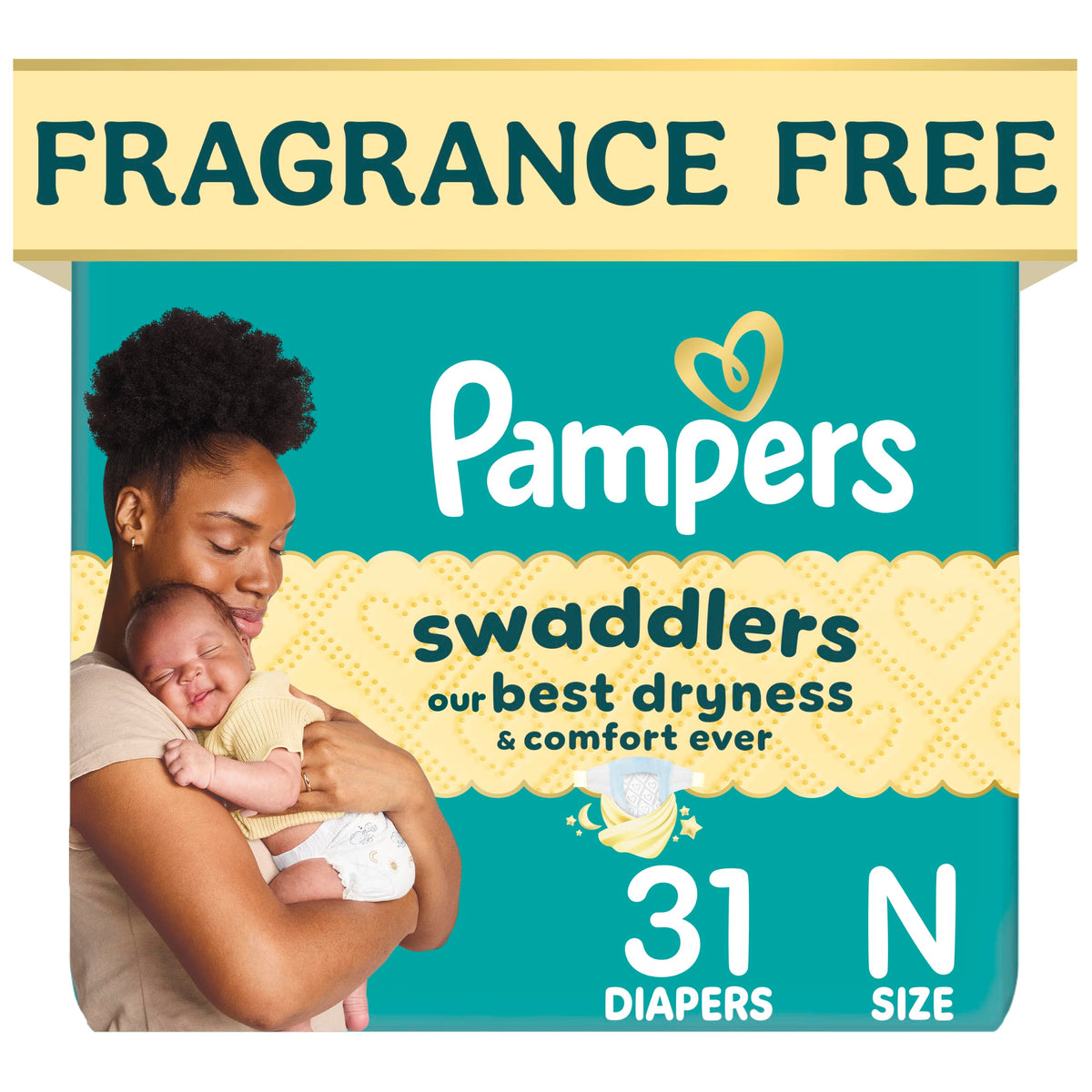 Pampers Swaddlers Newborn Diapers, Size Newborn (<10 lbs), 84 Count, Fragrance Free, Hypoallergenic, Absorbent, Pediatrician Recommended, Skin Safe