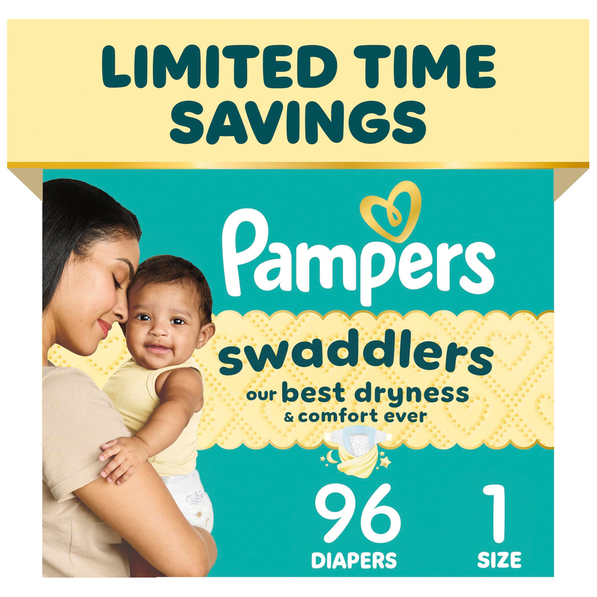 Pampers Swaddlers Newborn Diapers, Size Newborn (<10 lbs), 84 Count, Fragrance Free, Hypoallergenic, Absorbent, Pediatrician Recommended, Skin Safe