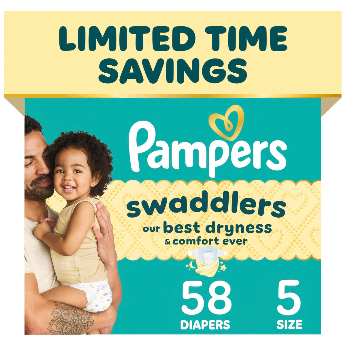Pampers Swaddlers Newborn Diapers, Size Newborn (<10 lbs), 84 Count, Fragrance Free, Hypoallergenic, Absorbent, Pediatrician Recommended, Skin Safe