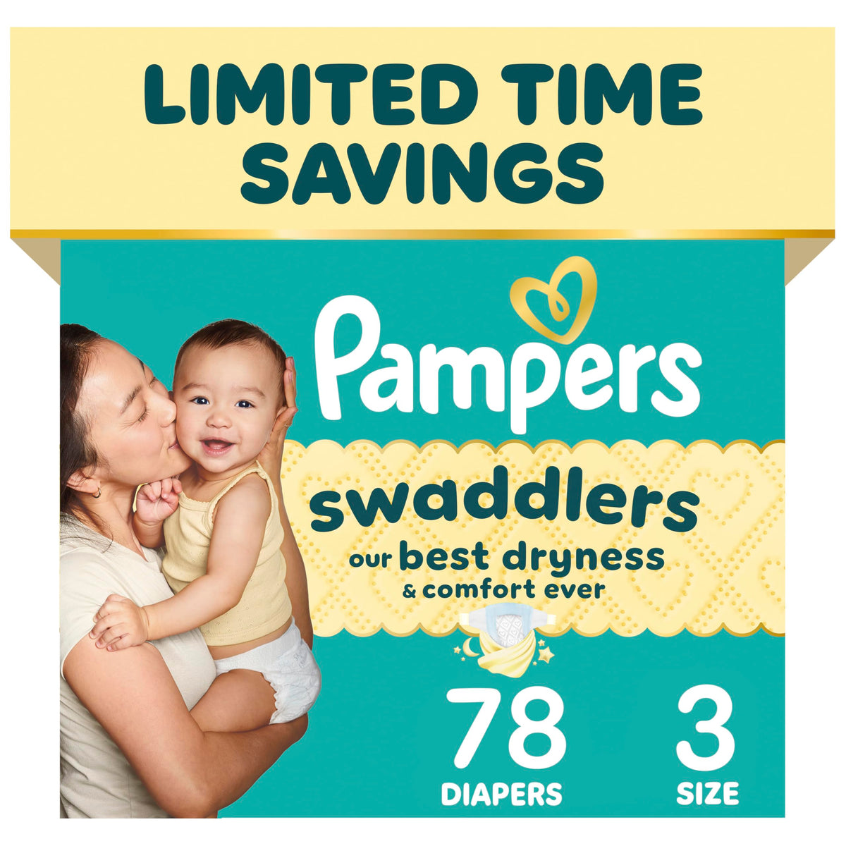 Pampers Swaddlers Newborn Diapers, Size Newborn (<10 lbs), 84 Count, Fragrance Free, Hypoallergenic, Absorbent, Pediatrician Recommended, Skin Safe