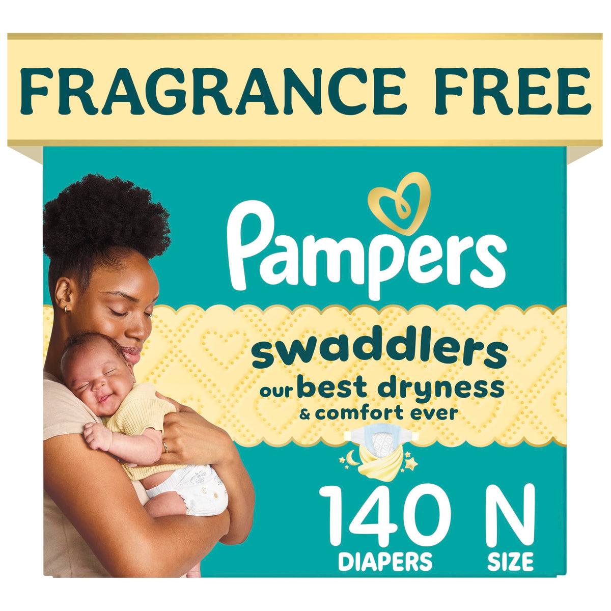 Pampers Swaddlers Newborn Diapers, Size Newborn (<10 lbs), 84 Count, Fragrance Free, Hypoallergenic, Absorbent, Pediatrician Recommended, Skin Safe