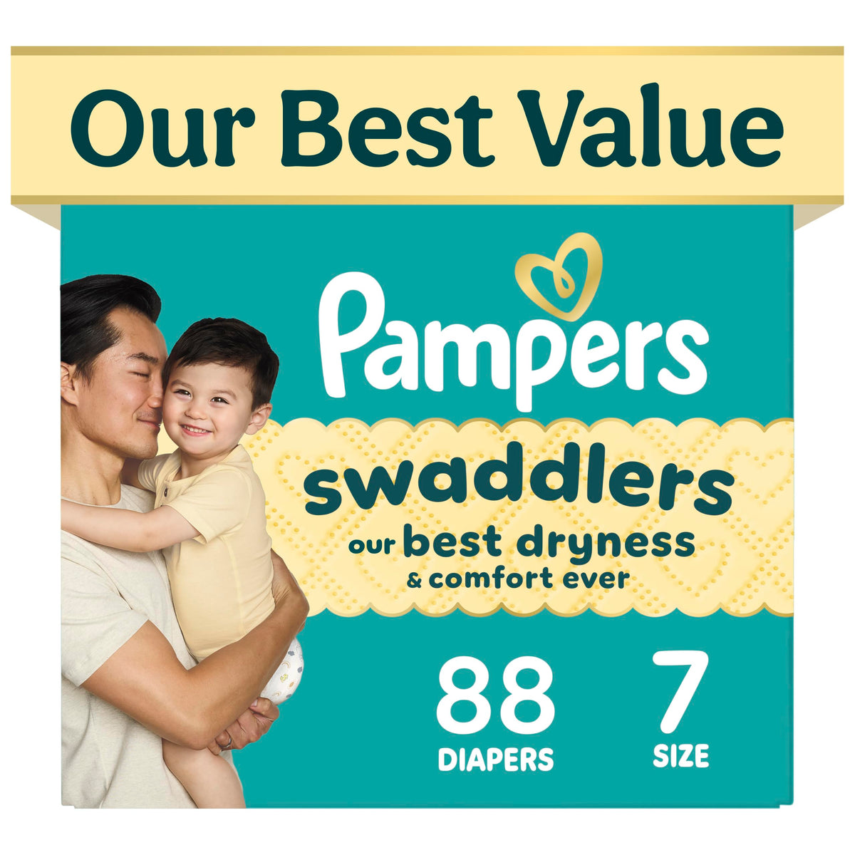 Pampers Swaddlers Newborn Diapers, Size Newborn (<10 lbs), 84 Count, Fragrance Free, Hypoallergenic, Absorbent, Pediatrician Recommended, Skin Safe